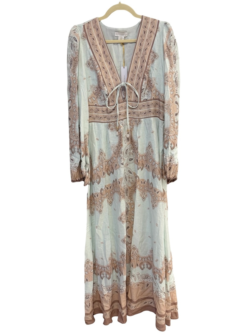 House of Harlow 1960 Floral Paisley Linen Maxi Dress M NWT - Picture 2 of 11